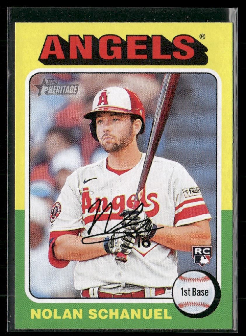 Nolan Schanuel 2024 Topps Heritage Rookie Los Angeles Angels #389