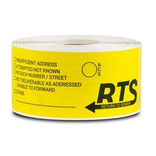 Return to Sender Sticker (4 x 1.5 inch, Yellow - 300 Labels) Return to Sender...