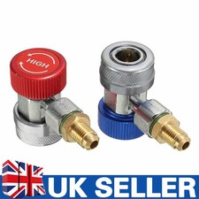 Car Air Con Connector Fits A/C Manifold Gauge Adapter R134A Low High Coupler UK