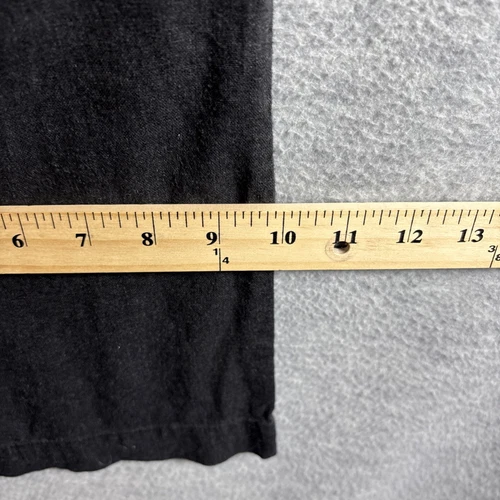 Vintage Wide Leg Pants L Linen Rayon Black Smocked Waist Pockets Minimalist Soft - Picture 10 of 20