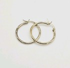 Dyadema Sterling Silver Vermeil Knotched 24mm Hoops Earrings — photo 4