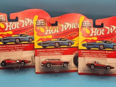 Hot Wheels Y47 25th Anniv 3 X Lot All Red TWIN MILL NOMAD SILHOUETTE