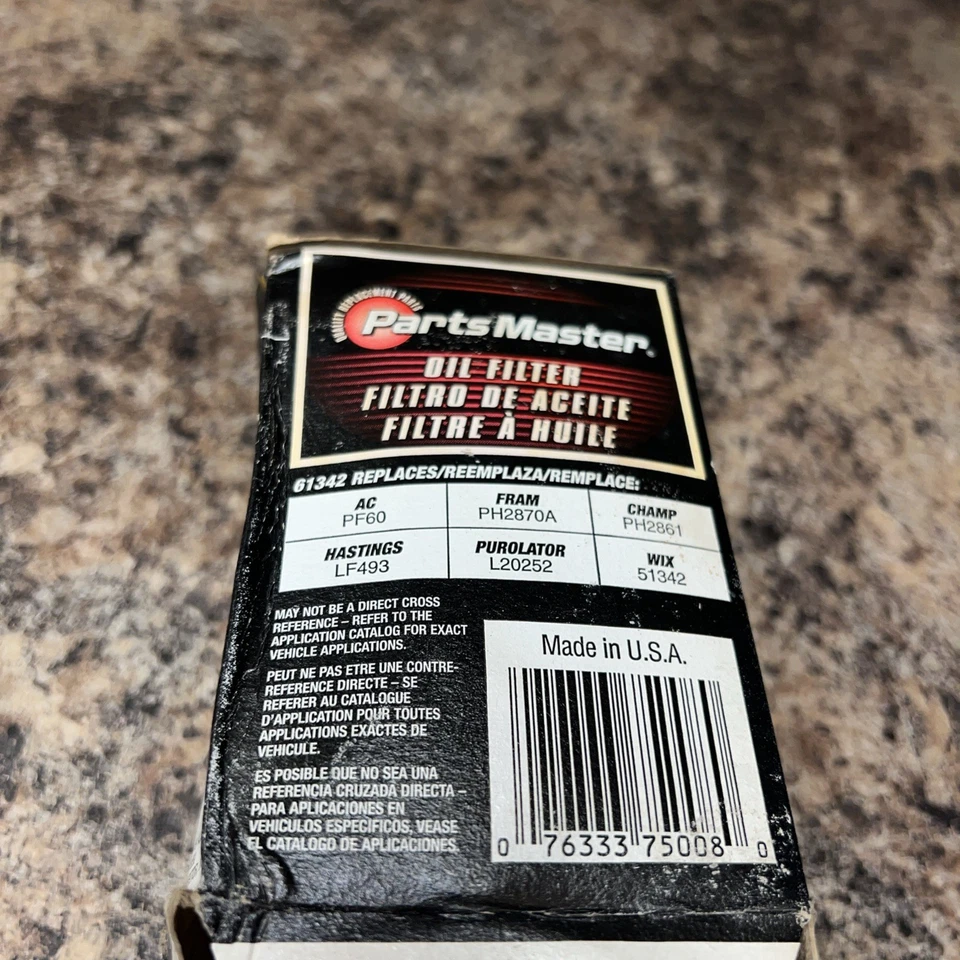 Filtro de óleo do motor NOS Parts Master 61342/WIX 51342! EUA! Frete grátis! - Imagem 4 de 4
