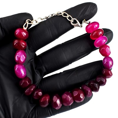 Top Qualität tolles 159,00 kt rosa Rubin Perlen bestes wundervolles Armband RK 35 E707
