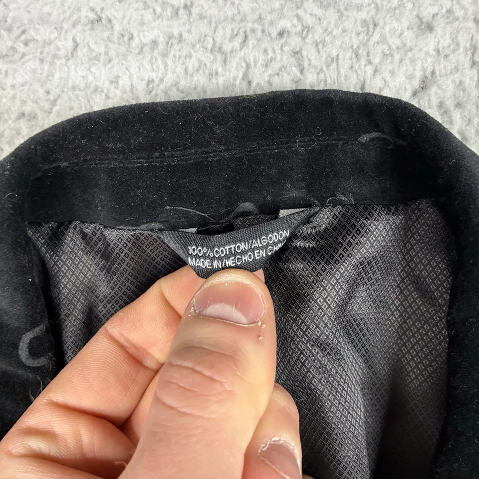 Structure Blazer Men’s Medium Black Suede Jacket Skull Print Grunge Goth Y2K - Image 3 of 4