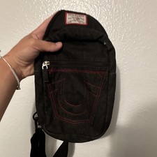 True Religion Small Black Crossbody Sling Bag...