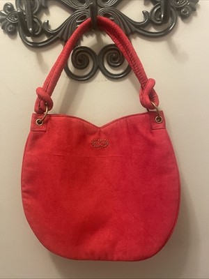Vintage Escada Red Sweetheart Handbag Double Handle Shoulder Bag