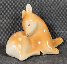 Vintage Royal Dux FAWN Figure ~ Pink Triangle Featuring Letter D ~ Ht 7cm