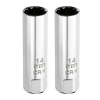"2 StüCk ZüNdkerzen-SteckschlüSselsatz FüR 3/8\" 14Mm Magnetisch Silber"