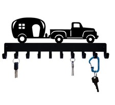 VIntage Pickup Truck with Camper - Key Rack Hanger - XL 14 inch - Made in USA
