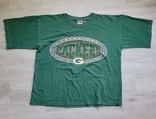Vintage 90s NFL The Edge Green Bay Packers T Shirt 2XL Football 100% Cotton VGC
