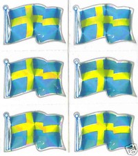Sweden Konungariket Sverige Flag Mini-Stickers LOT NEW