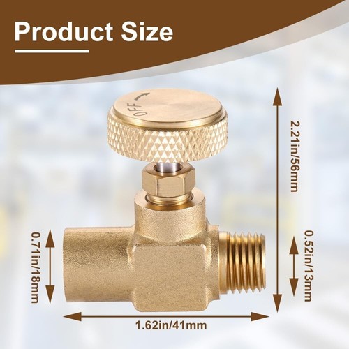 2PCS 1/4" Female NPT X 1/4" Male NPT Needle Valve Heavy Duty Brass High Press... - Picture 2 of 7