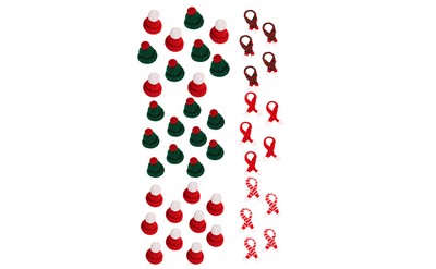 10pcs Tiny Santa Hats Christmas Decorations Table Decorations Cup Bottle Covers