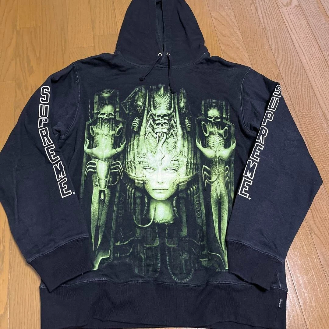 Rare Supreme x H.R. Giger Collaboration Hoodie Size L Black Small ... supreme H.R. Giger sweater