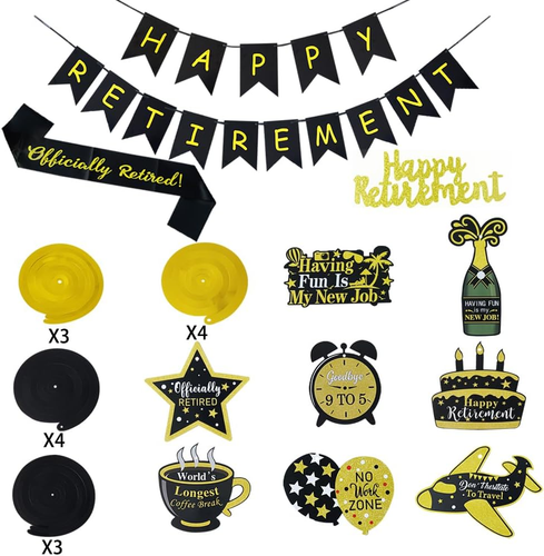 Retirement Decorations Kit,Happy Retirement Letter Banner Retired Sash Funny ... - Picture 2 of 7