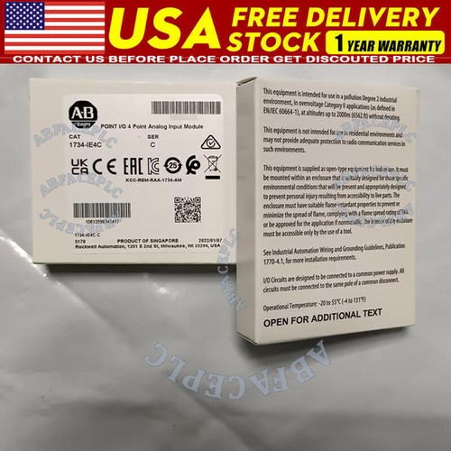 Allen-Bradley 1734-IE4C /C 4 Point Analog Input Module 1734IE4C New Sealed