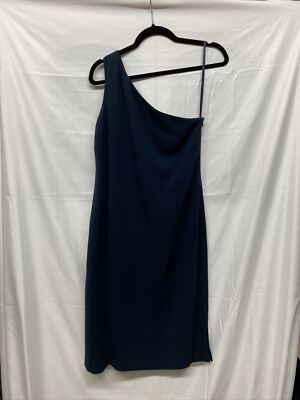 open lace back dress Ralph Lauren One Shoulder Navy Dress Rental