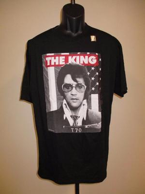 New Elvis Presley ''The King'' Mens Adult Sizes S-M Black T-Shirt
