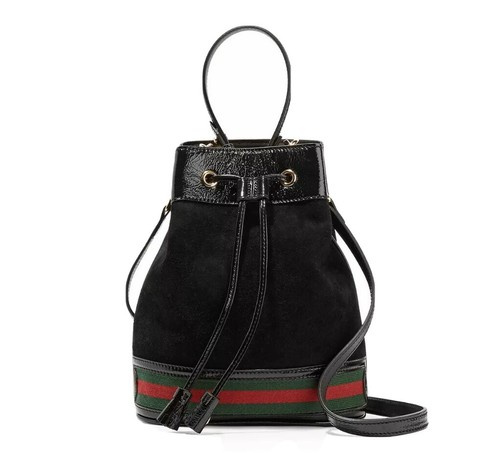 Gucci Ophidia Small Suede & Patent Bucket Bag - Guaranteed Authentic & NWT