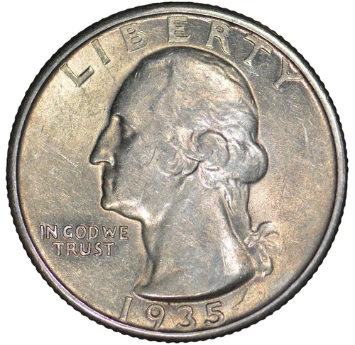 1935 Washington Silver Quarter ~ AU