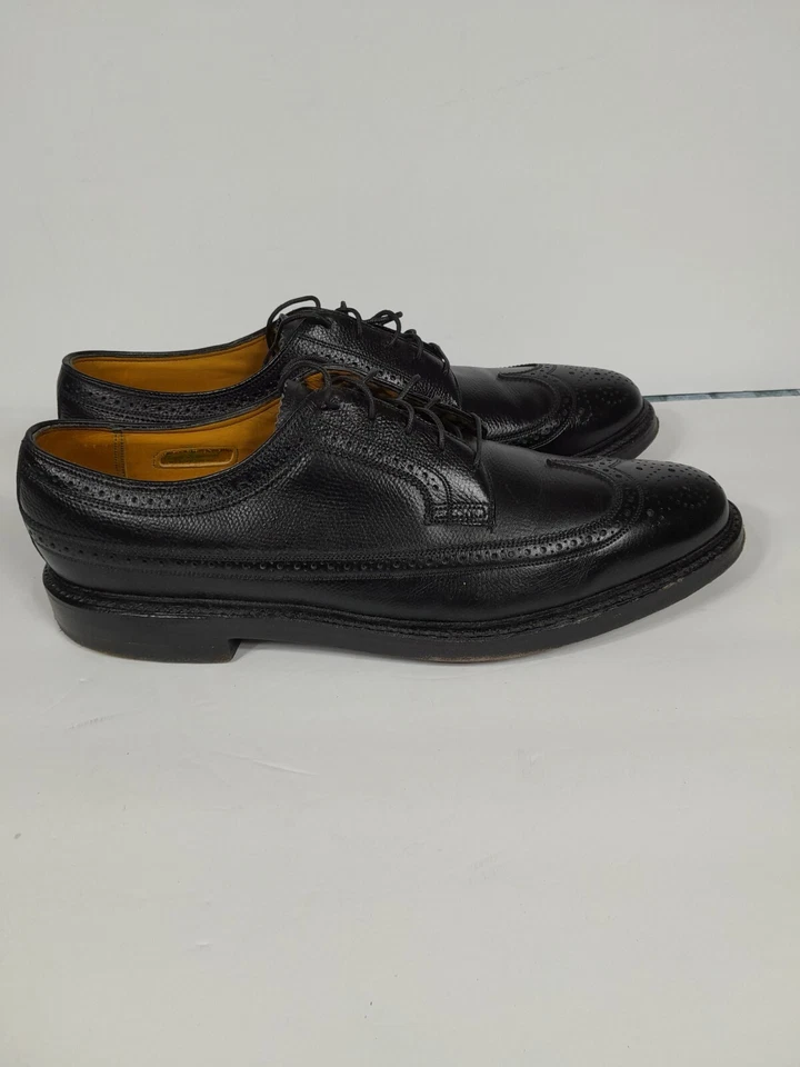 Zapato de vestir vintage Florsheim Royal Imperial punta de ala para hombre talla 11 B negro Foto 2 de 4