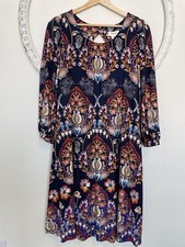 Anthropologie Maeve Womens Sawyer Balloon Sleeve Multicolor Floral Tunic Dress M