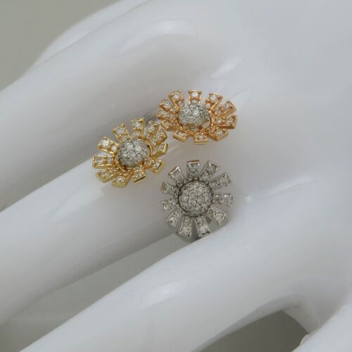 Damen Ring Gold Blumen mit 0,99ct G-si Diamant in 585/14K Weiß/-Gelb/-Rosegold - Bild 5 von 5