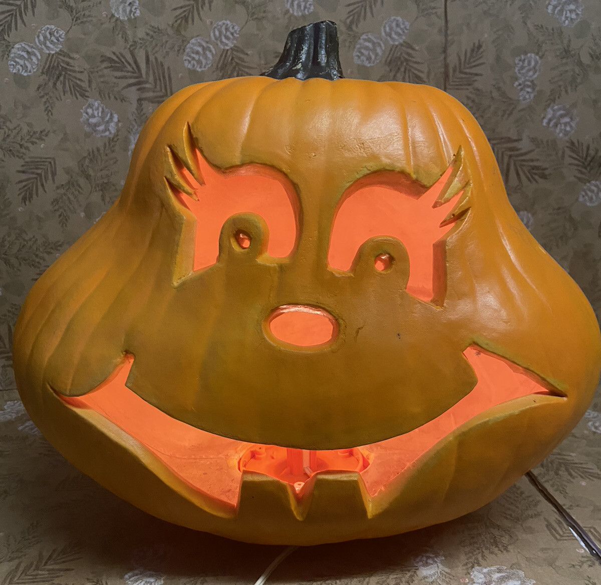pumpkin様 Rare Large Gemmy Halloween Jack-O-Lantern Foam Lighted Pumpkin