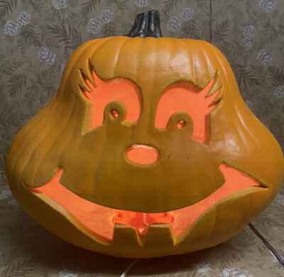 pumpkin様 Rare Large Gemmy Halloween Jack-O-Lantern Foam Lighted Pumpkin