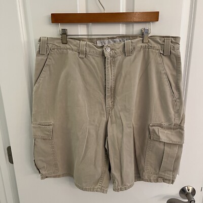 VTG 90s Y2K Levi's Silver Tab Cargo Shorts Men 38 Beige Skater Streetwear Baggy