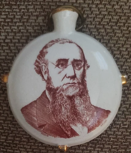 1891 STEUBENVILLE/DEPARTMENT OF OHIO GAR/CERAMIC CANTEEN BADGE