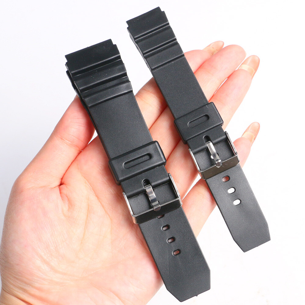 18/20/22/24mm Men Silicone Rubber Black Waterproof Sport Wrist Watch Band  Strap