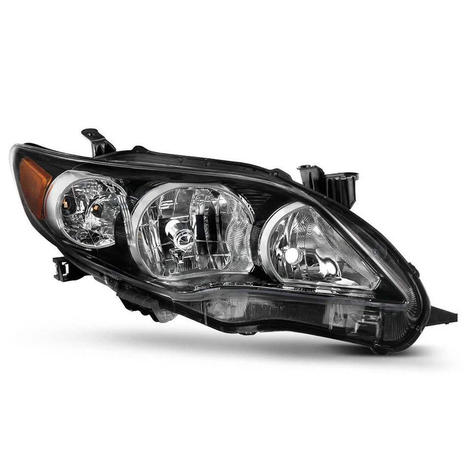For 2011 2012 2013 Toyota Corolla Headlights Headlamp Pair Black Housing  LE XLE - Image 2 of 4