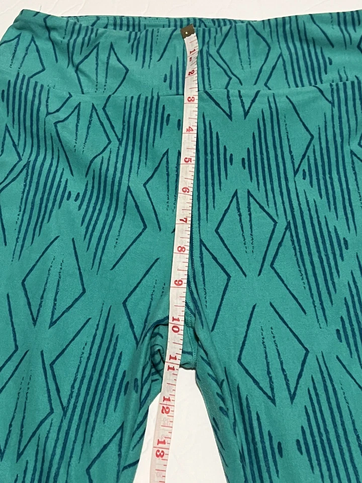 Женские леггинсы Lularoe один размер зеленый геометрический дизайн - Изображение 3 из 4