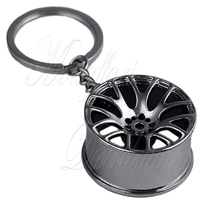 Portachiavi Cromo Ciondolo Metallo Auto Cerchio Cerchi A