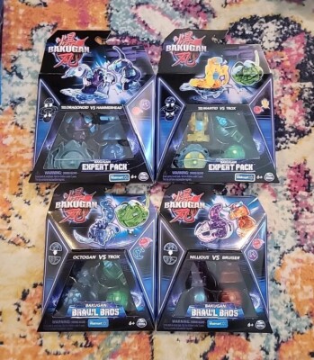 Lot of 4: BAKUGAN Customizable 2-Pack Action Figures (Expert Pack & Brawl Bros)