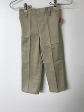 French Toast Little Boys  Flat Front Double Knee Pant, Khaki, Size 4T