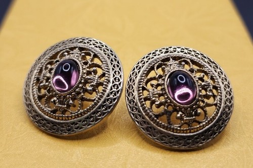 Vintage Earrings Pierced Unbranded 1 Inch Rhinestone Beautiful Goldtone ...