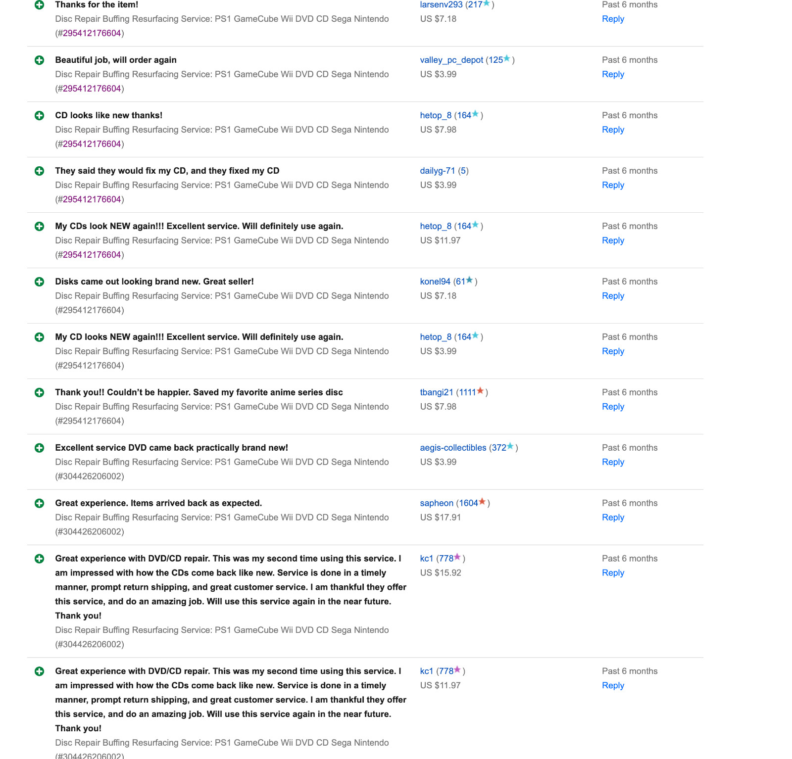 Disc Repair Buffing Resurfacing Service PS1 GameCube Wii DVD CD Bluray Nintendo