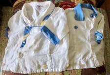 Antique 1930s Children's Clothing LOT Four Items Buttons Blue Trim 3-4 years