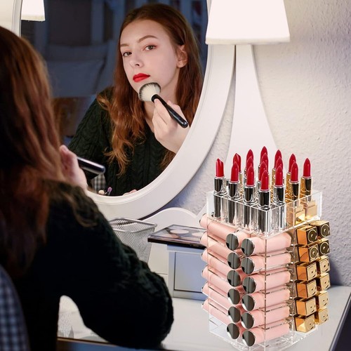 Acryl 64 Lippenstift Halter, 360 Grad drehbar 64 Lippenstift Turm Organizer - Bild 7 von 7