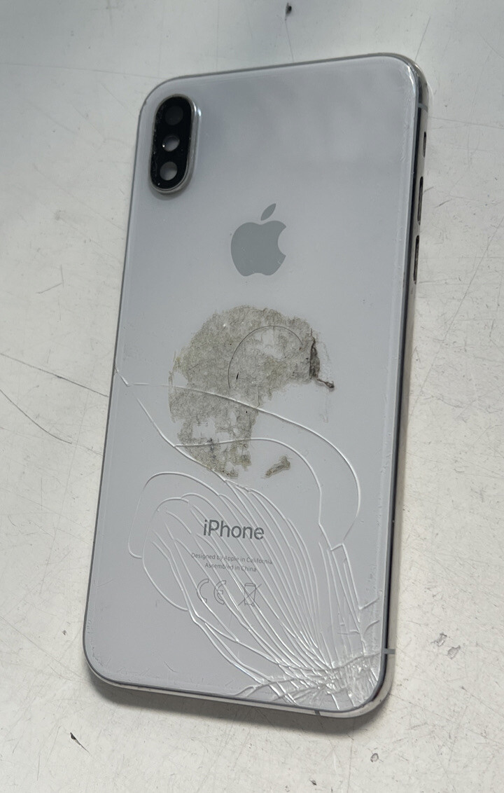 Coque originale Apple iPhone XS cadre vitre cassée pour reconditionné blanc a...
