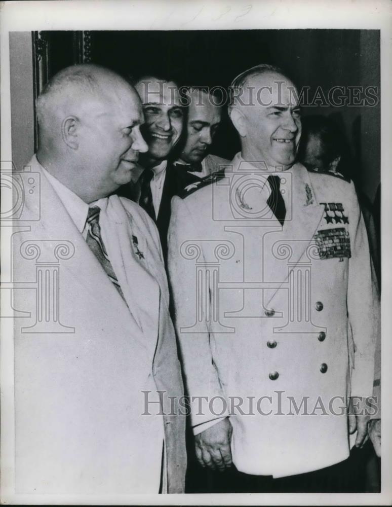 1958 Press Photo Nikita Khrushchev is a dominant figure in Soviet
