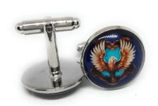 MAJESTIC EAGLE SILVER CUFFLINKS MANUFACTURERS DIRECT PRICES !!!