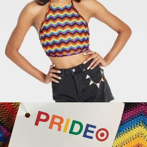 Target Pride 2023 Machine Knit Rainbow Halter Top Multiple Sizes - Picture 3 of 7