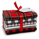 18"x21" Cotton Flannel Plaid Precut Sewing & Craft Fabric Bundle, Red 5 Piece