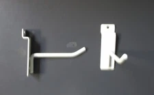 Approximately 135 - 4 Inch White Slat Wall Hooks - Used!