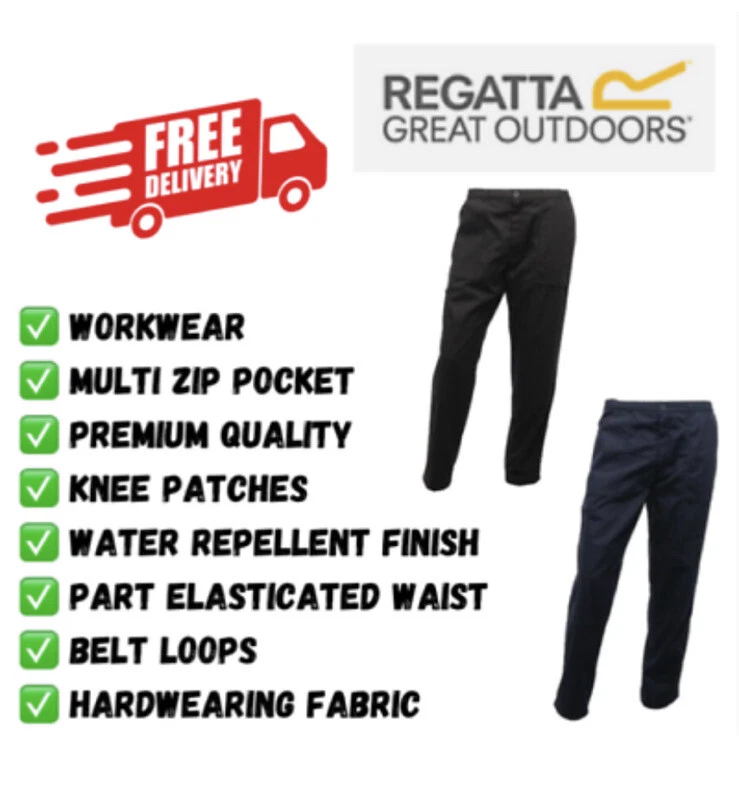 Regatta Thermal Fleece Lined Elasticated Waist Action Cargo Work Trouser