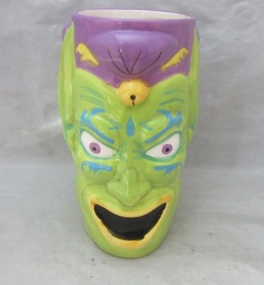 Coco Bongos Cocktail Advertising Green Genie mug. Goblin face